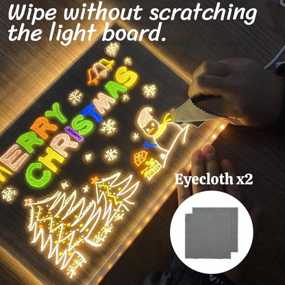 WnderGlow Light-Up Drawing Board – 7-Color Glow Acrylic Message Pad