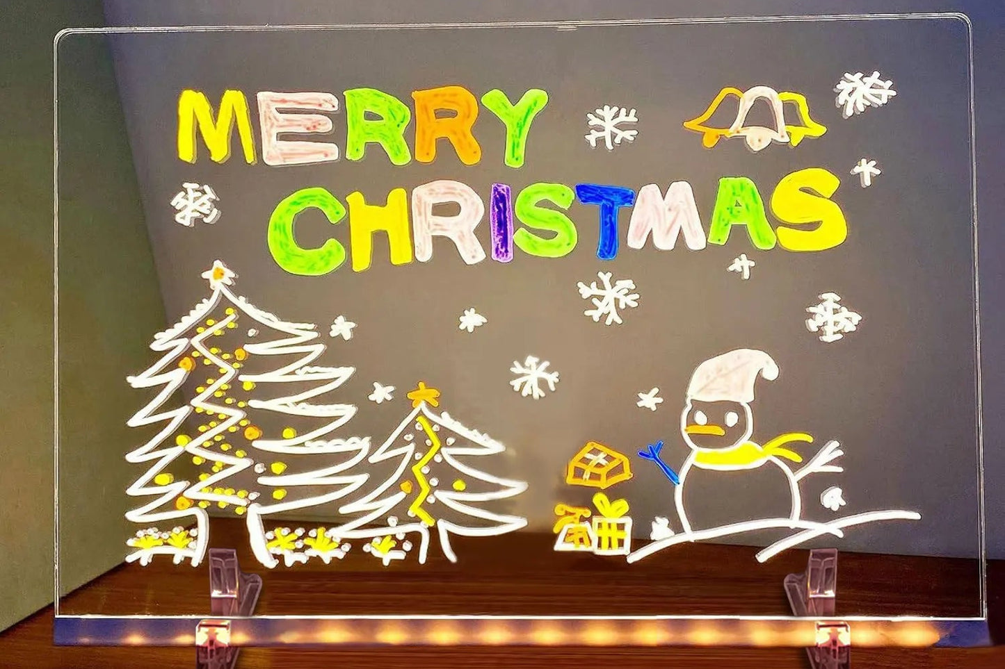 WnderGlow Light-Up Drawing Board – 7-Color Glow Acrylic Message Pad