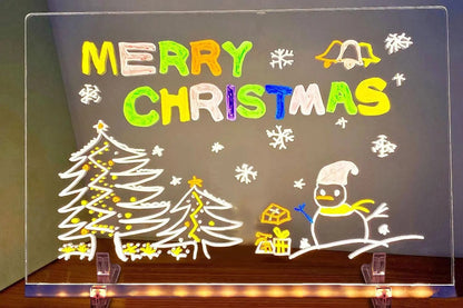 WnderGlow Light-Up Drawing Board – 7-Color Glow Acrylic Message Pad